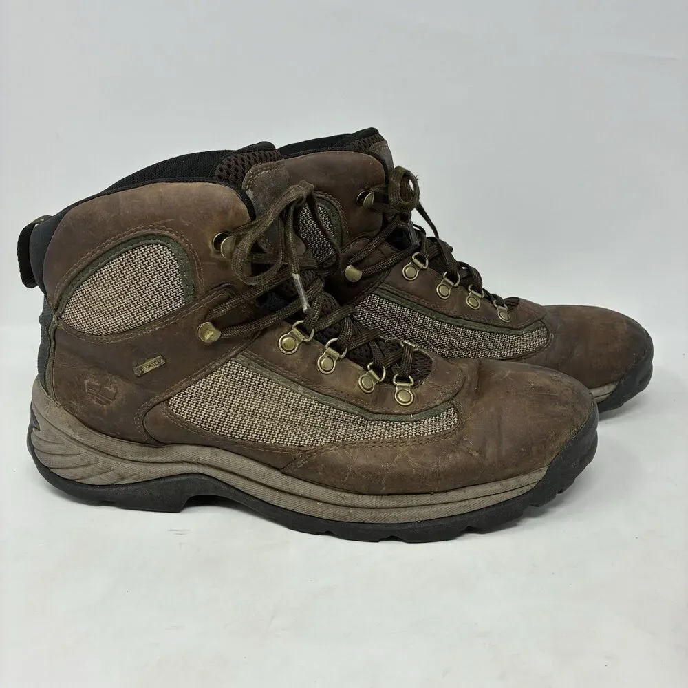 Timberland Mid Hiking Boots Brown Leather Men’s Size 13 GTX GoreTex Waterproof